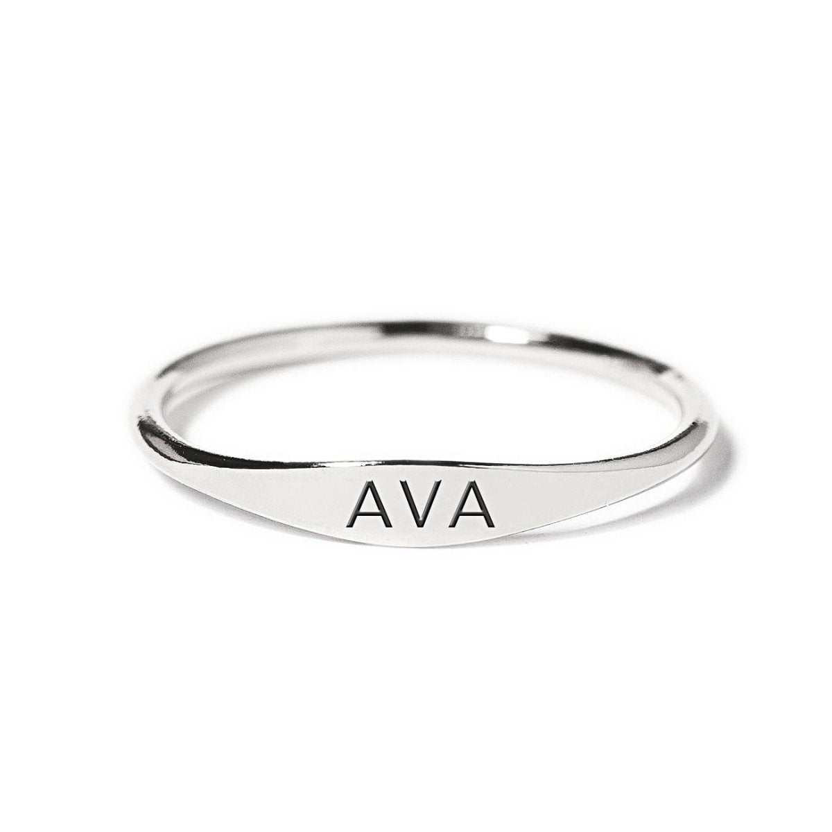 Thin Signet Engraved Ring