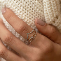 Diamond Cut Bead Chain Ring