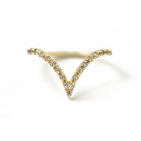 Gold Pave Chevron Ring