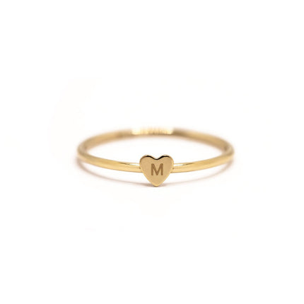 Tiny Heart Initial Ring