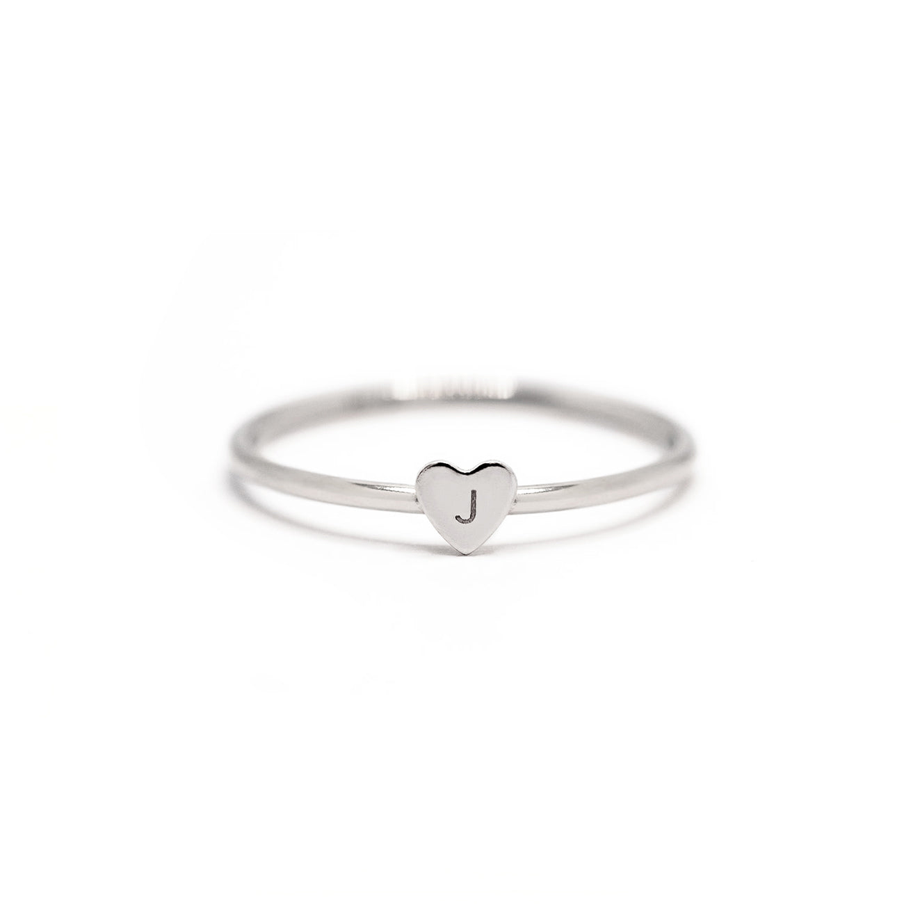 Tiny Heart Initial Ring