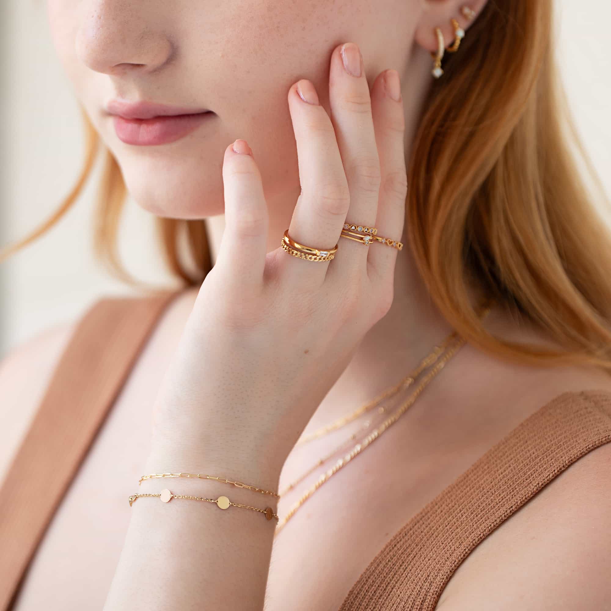 Baguette Curb Chain Ring Set