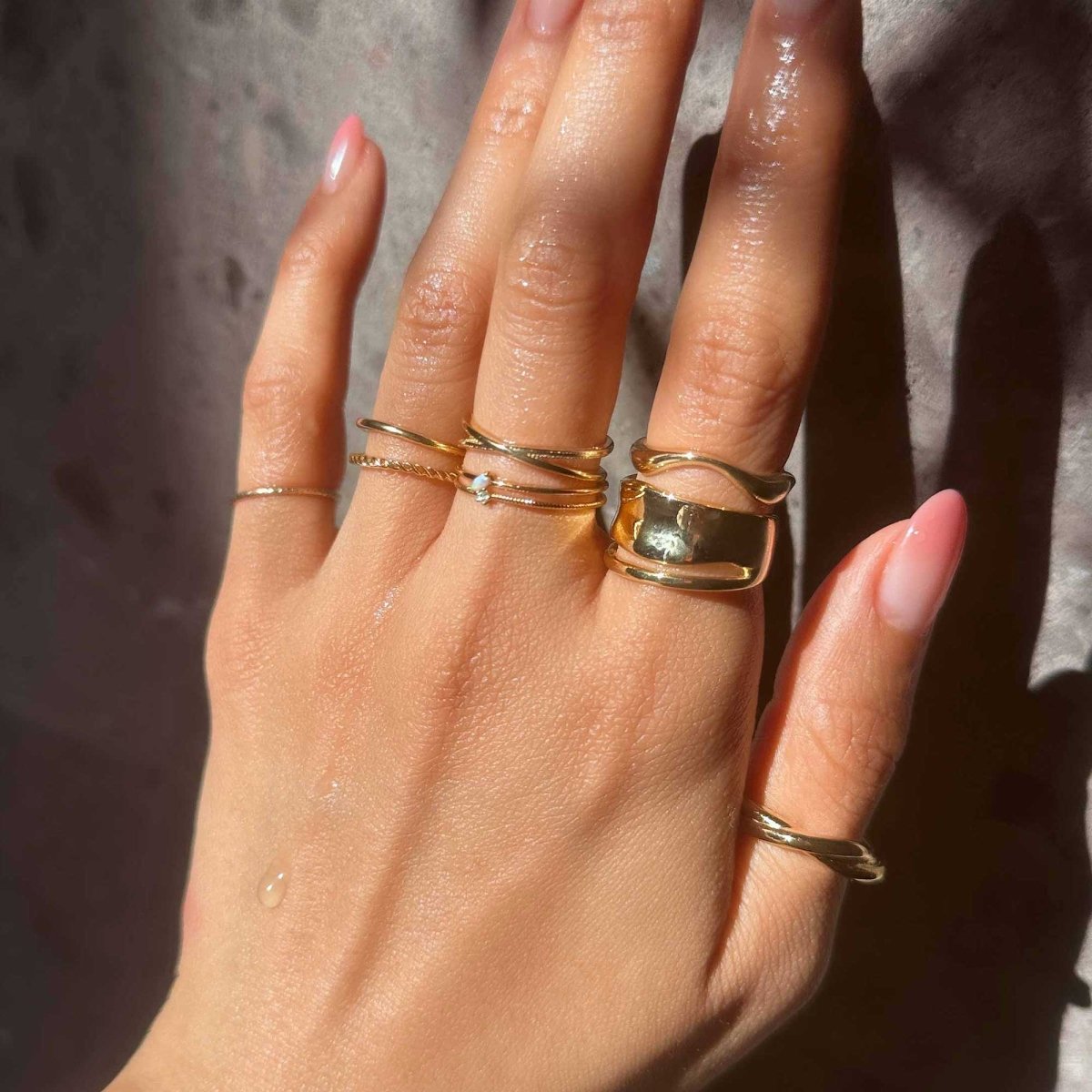 Rope Double Band Stacking Ring