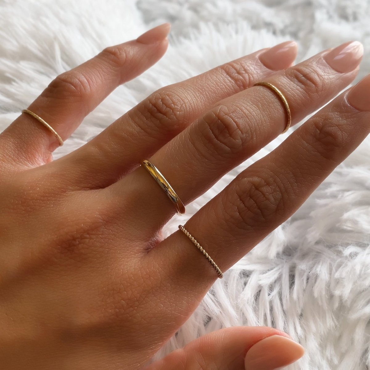 Thin Twisted Rope Ring