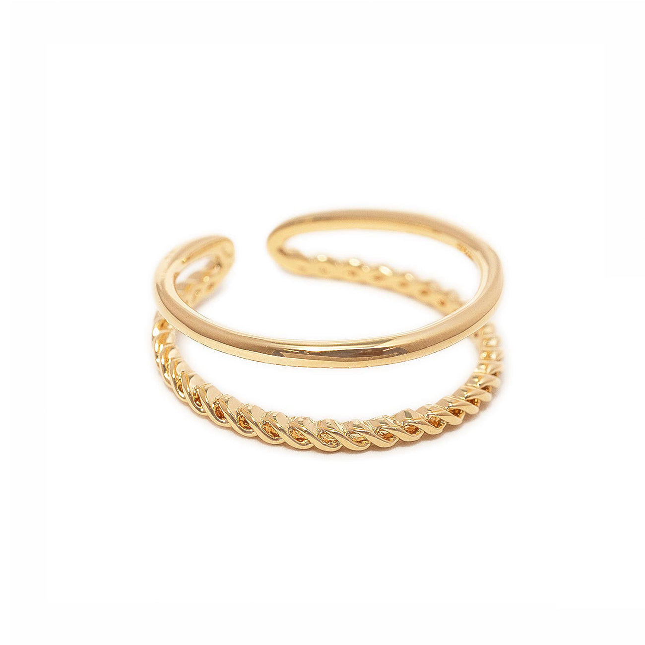 Rope Double Band Stacking Ring