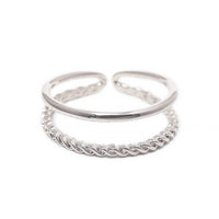 Rope Double Band Stacking Ring