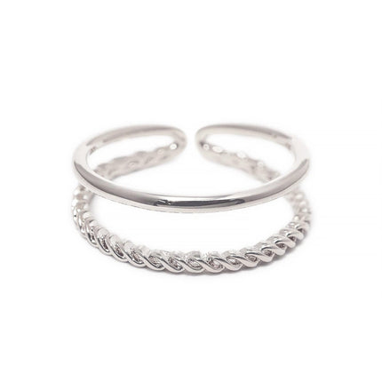 Rope Double Band Stacking Ring