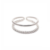 Rope Double Band Stacking Ring