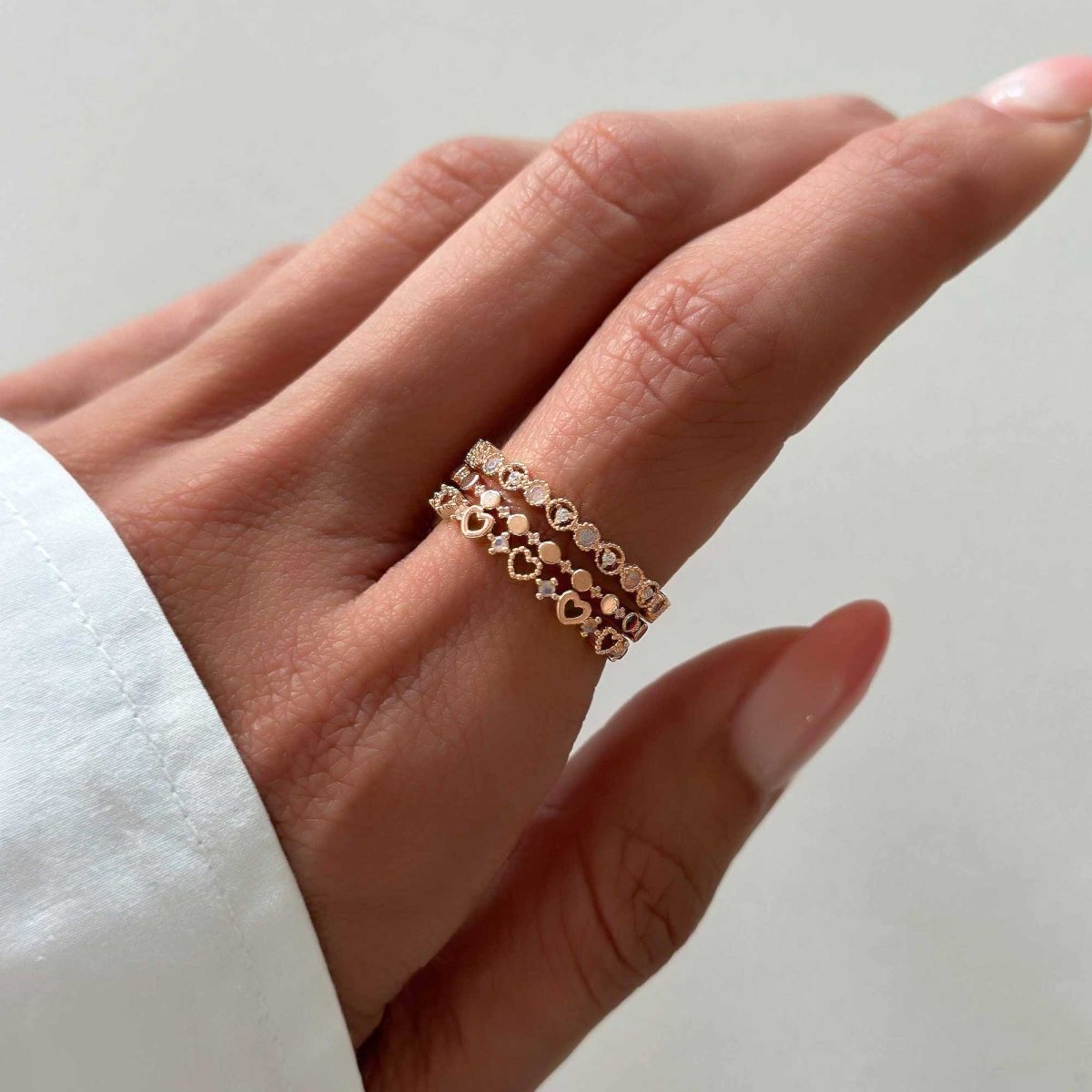 Flat Beaded Stacking Ring