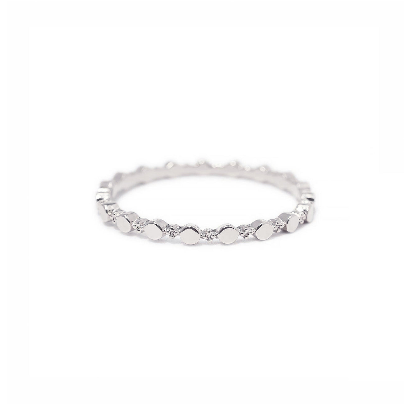 Flat Beaded Stacking Ring