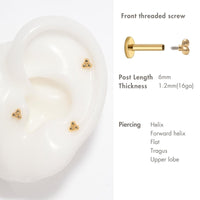 Tiny Trinity Ball Flat Back Stud