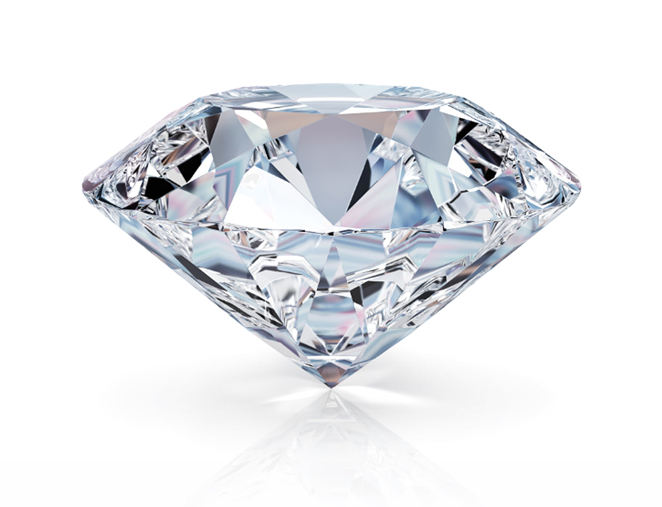 Illustration of a round brilliant-cut diamond used to explain diamond quality and appearance.