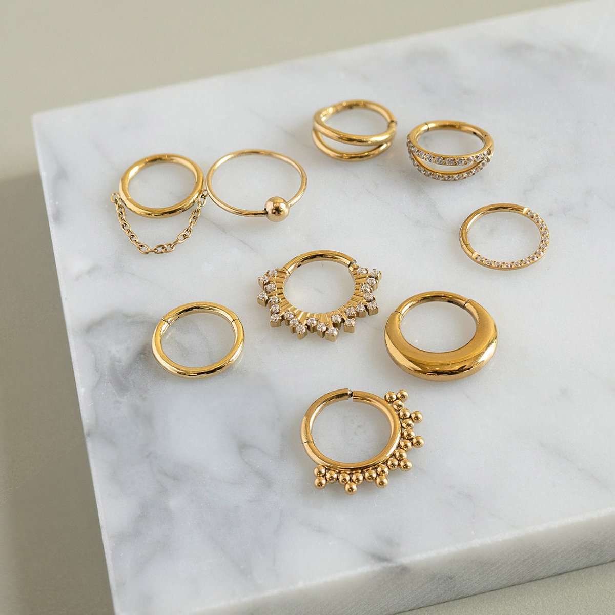 Beaded Half Clicker Hoop