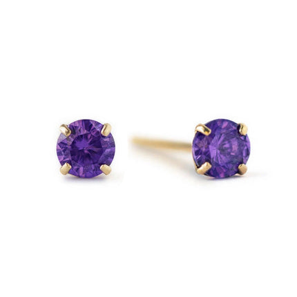 Birthstone Studs Amethyst