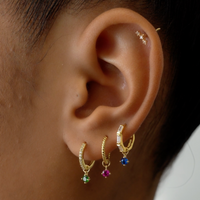 Tiny Gemstone Earring Charm Ruby