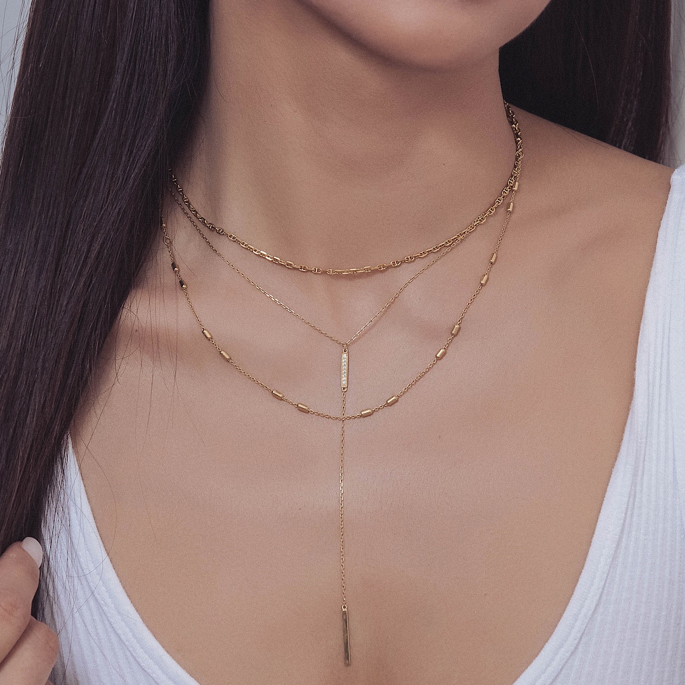 Deux Marina Lariat Layered Trio