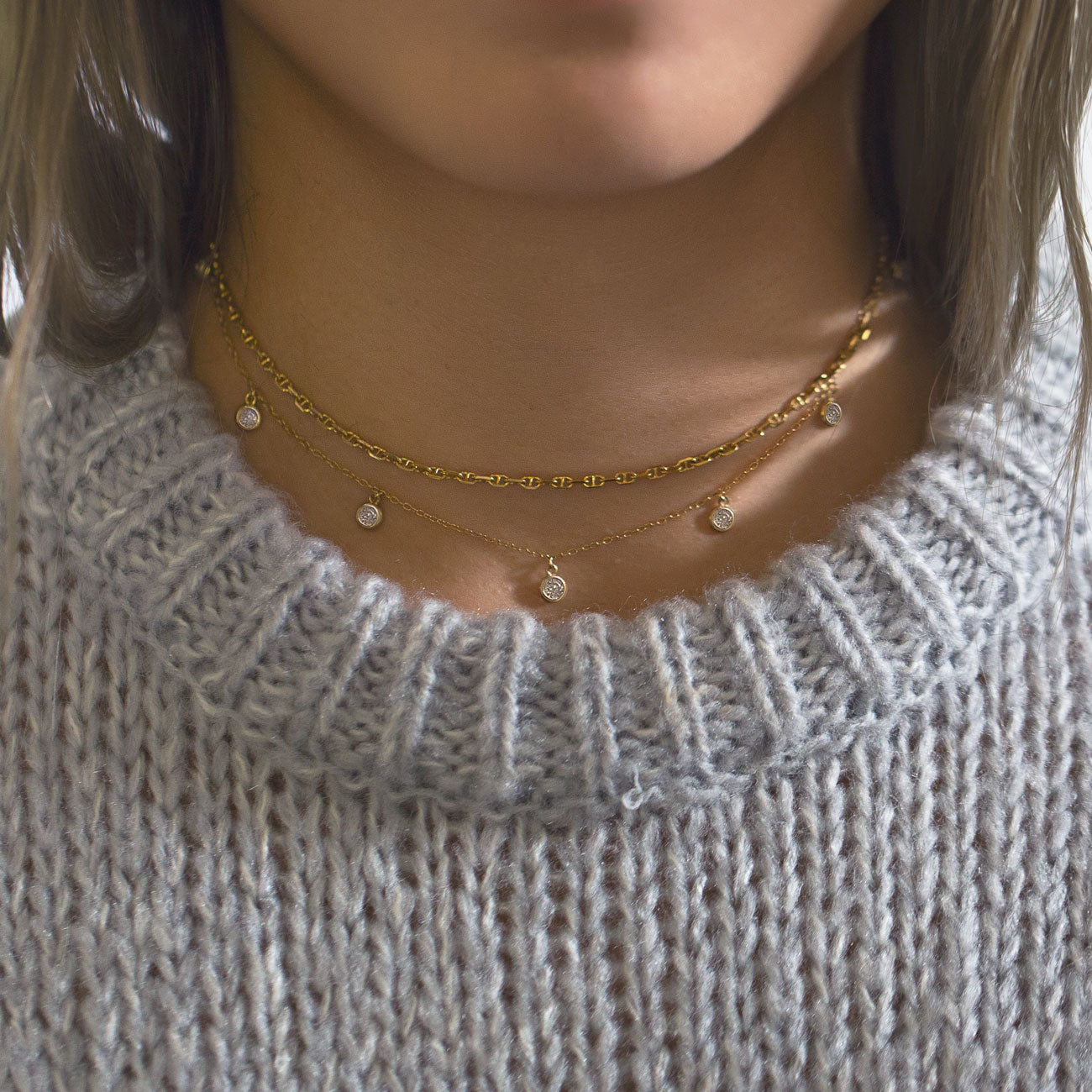 Women's Cryshimmer Layered Gold Choker Necklace