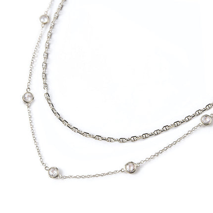 Silver Marina Chain Choker Necklace, Dainty Layered Choker for Women ...
