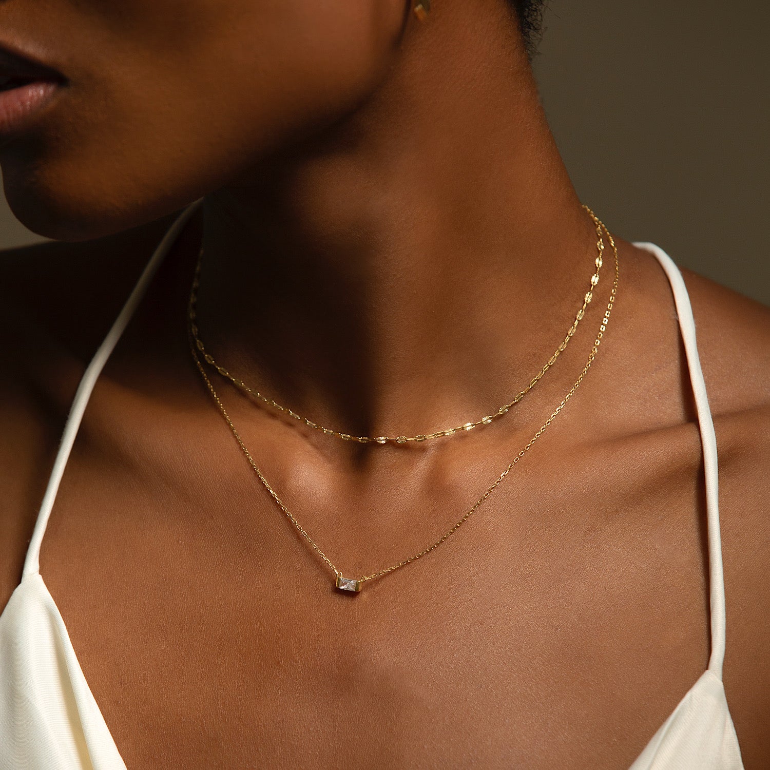 Gold Choker Necklace, Dainty Layered Choker for Women, Layered Necklace