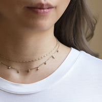 Sterling Silver Star Dangle Choker Layered Necklace