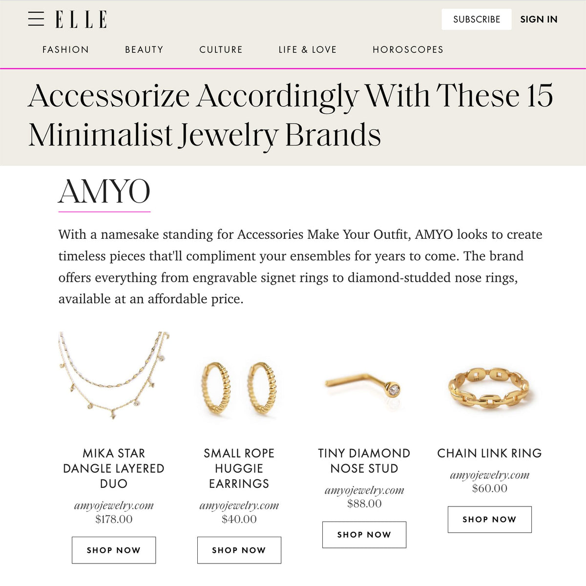 caption:Featured on Elle