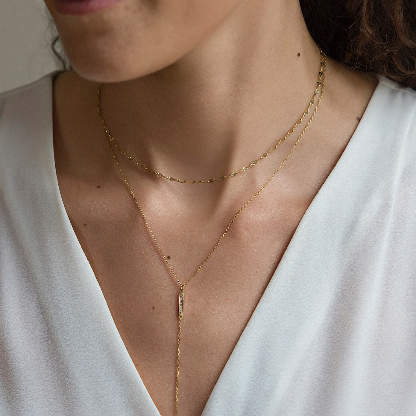 Gold Choker Necklace, Dainty Layered Choker for Women, Layered Necklace Gold Vermeil / Neck Circumference 15in and Above