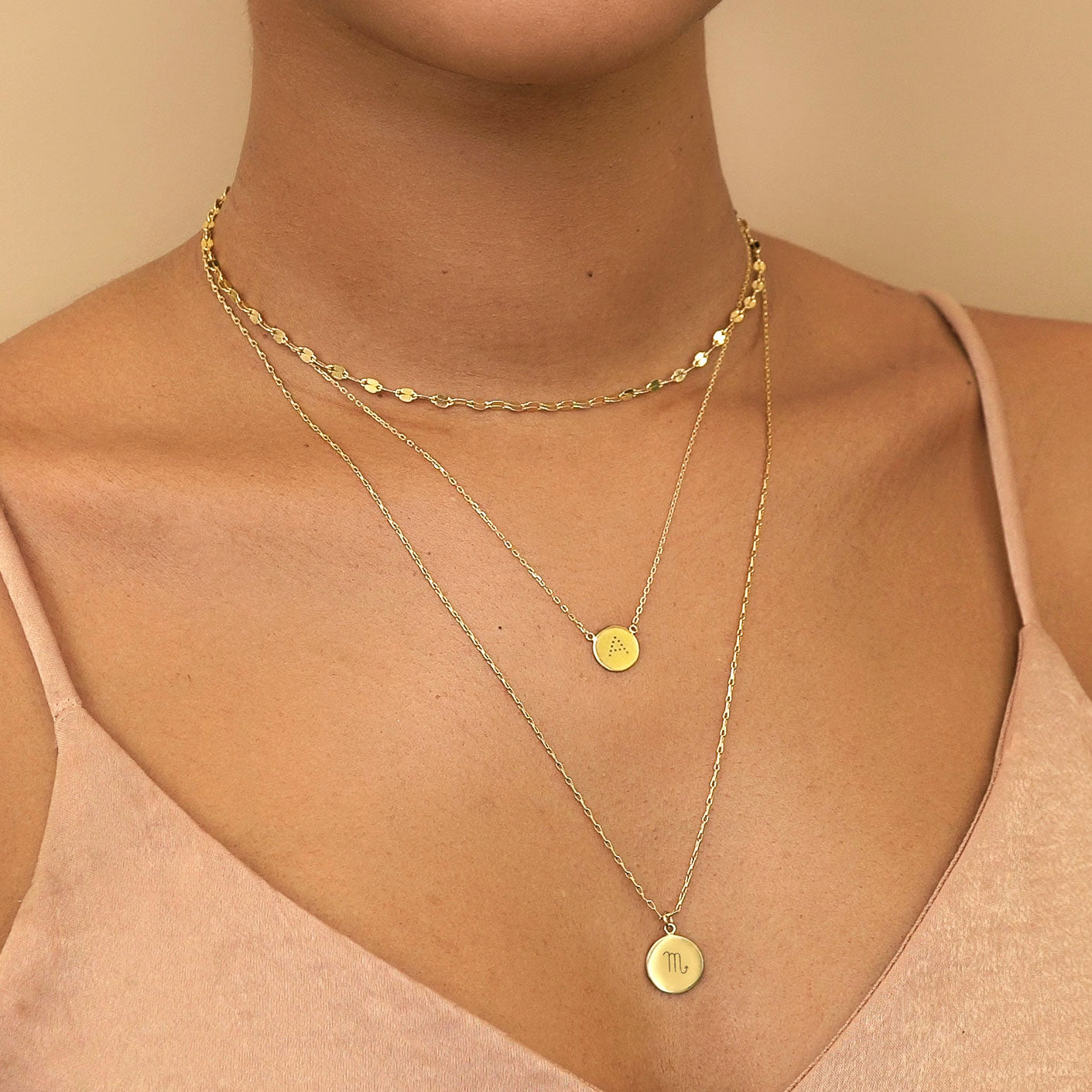 Dotted Gold Chain Necklace Layering Gold Necklace Minimalist 