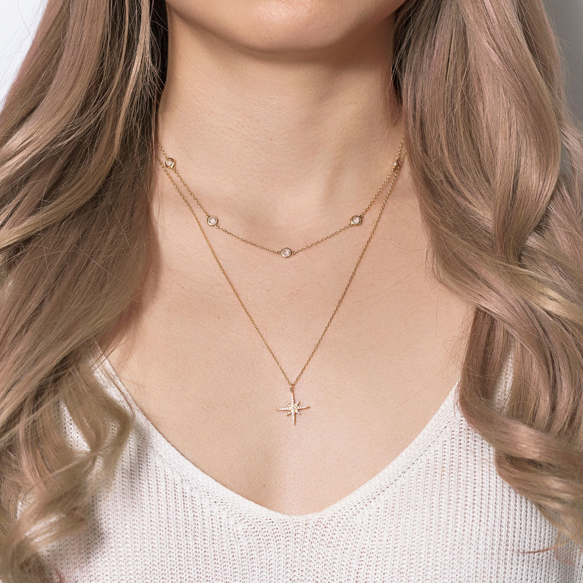 Celeste Crystal Chain Layered Duo