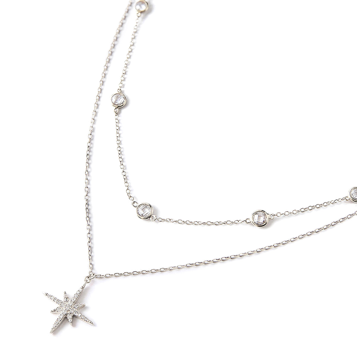 Celestial Star Choker Layered Necklace, Delicate Silver Jewelry – AMYO ...