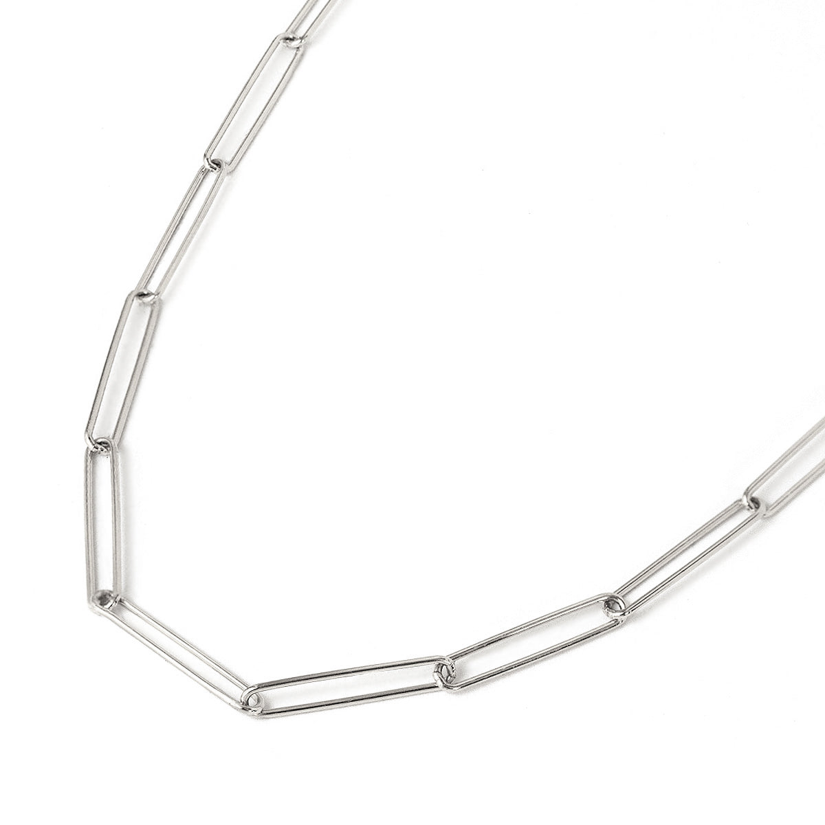 Sterling Silver Long Link Chain Necklace