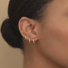caption: Model has small earlobes,  From right: 8mm, 7mm, 6mm
