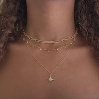 Chunky Link Chain Star Duo Necklace