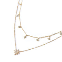dangle star two layer dangle necklace