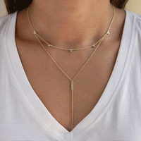3 Different ways to wear the Gold Clover and Bar Layered Lariat Necklace
