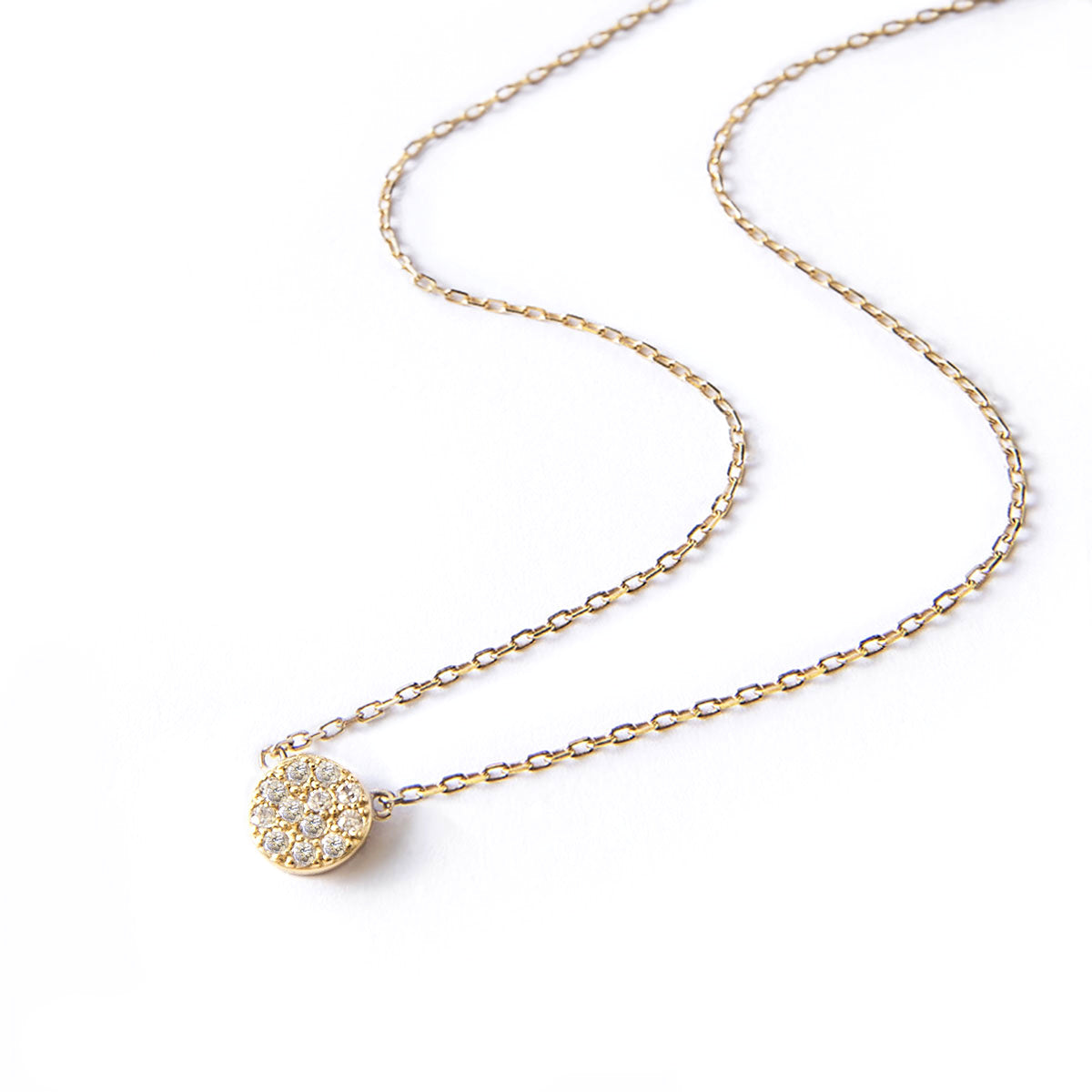 Pavé Disc Necklace