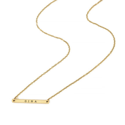 Thin Bar Engraved Necklace