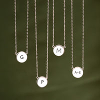 Dotted Initial Disc Necklace