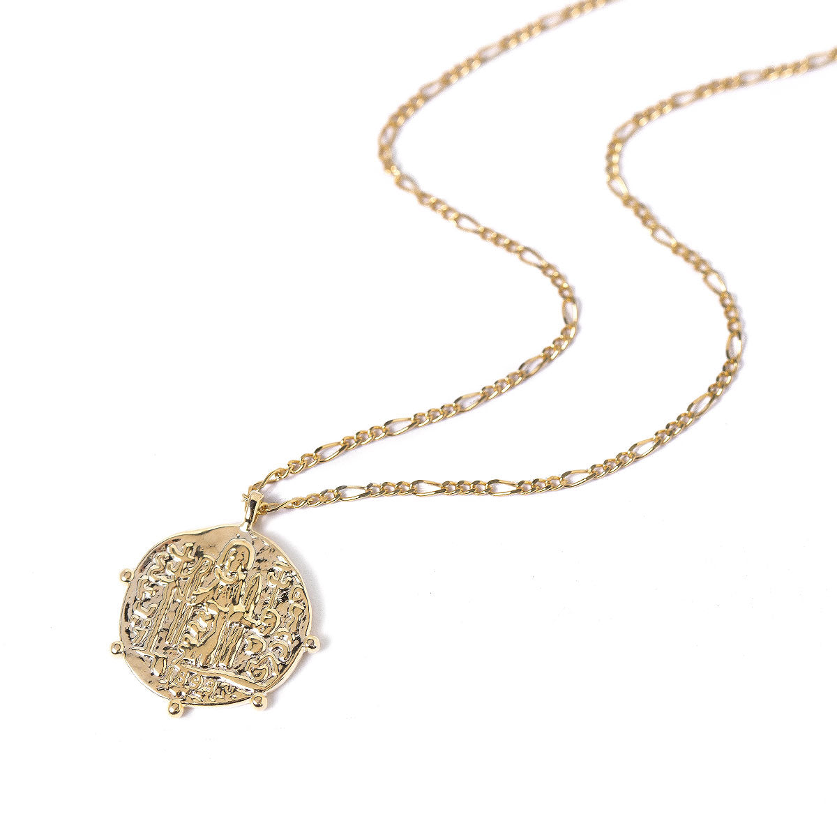 Gold Grecian Medallion Coin Necklace