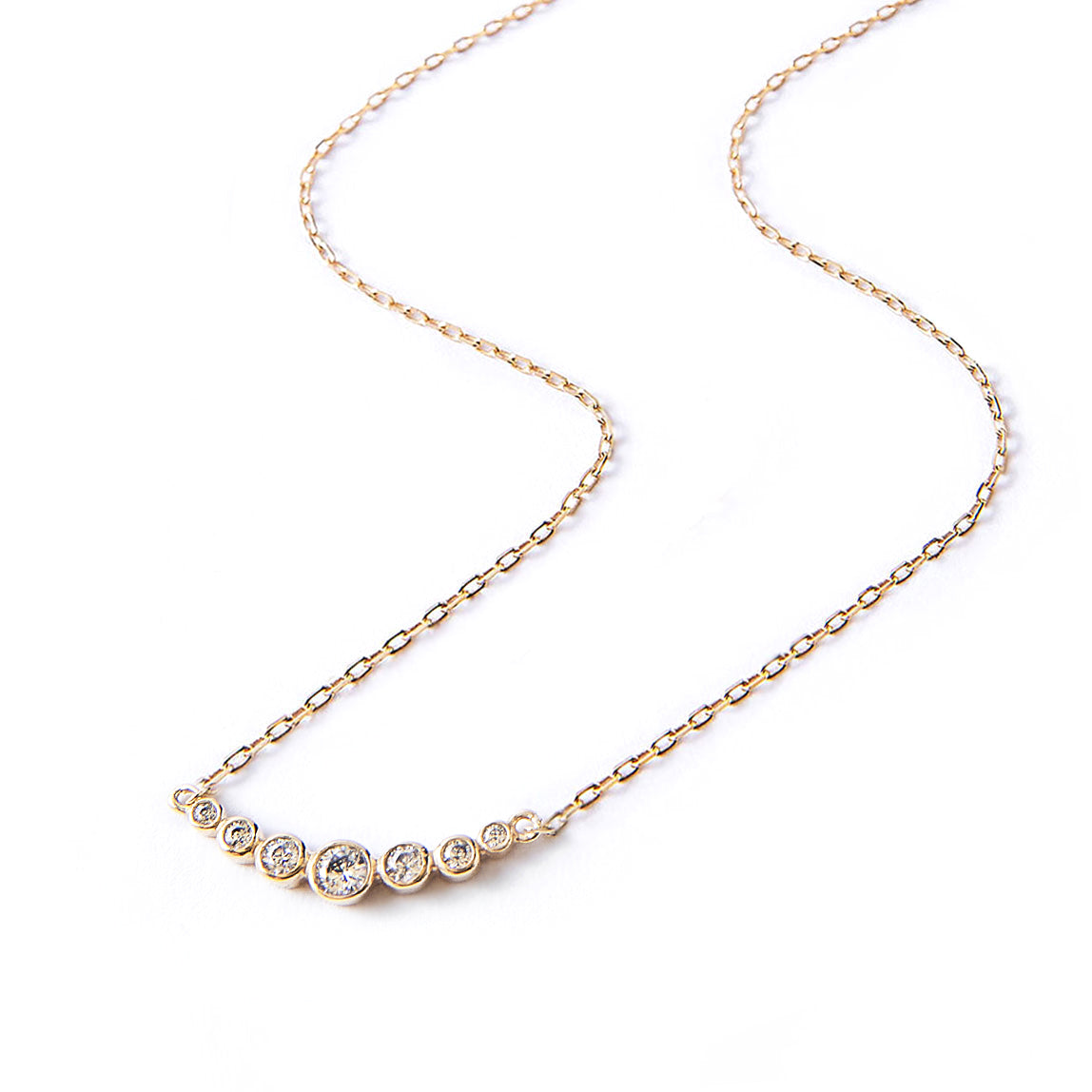 Gold Crystal Curved Bar Necklace | Dainty Minimal Jewelry – AMYO Jewelry