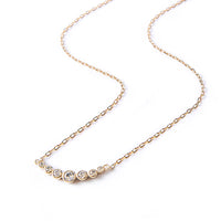 Gold Vermeil Crystal Curved Bar Pendant Necklace