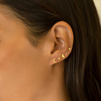 caption: Model wearing earring on third piercing