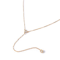 Delicate Gold Crystal Y Lariat Necklace
