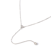 Sterling Silver Crystal Y Lariat Necklace
