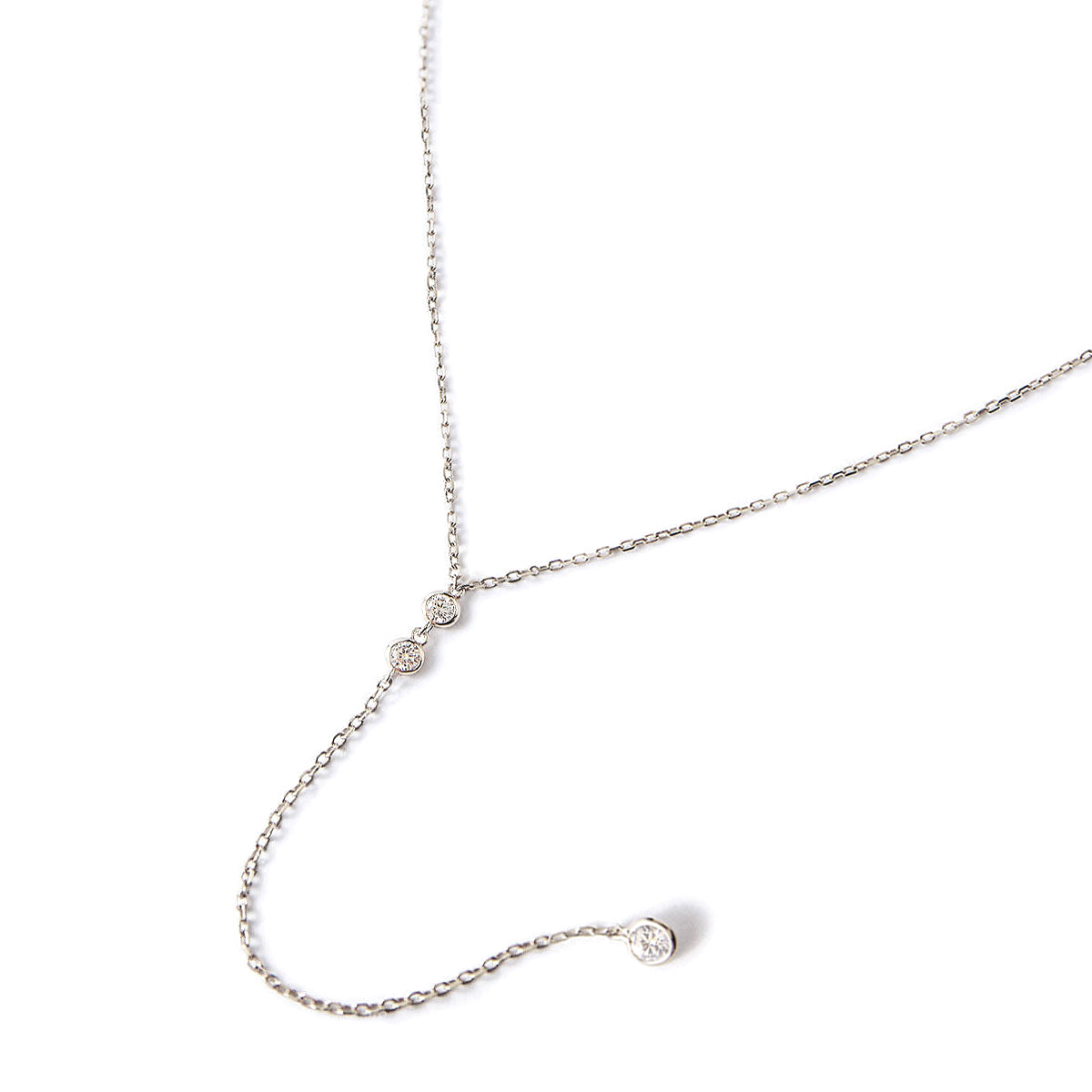 Duet Crystal Lariat Necklace