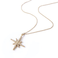 Pave Gold Star Pendant Necklace