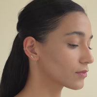 Tri Baguette Stud Earrings
