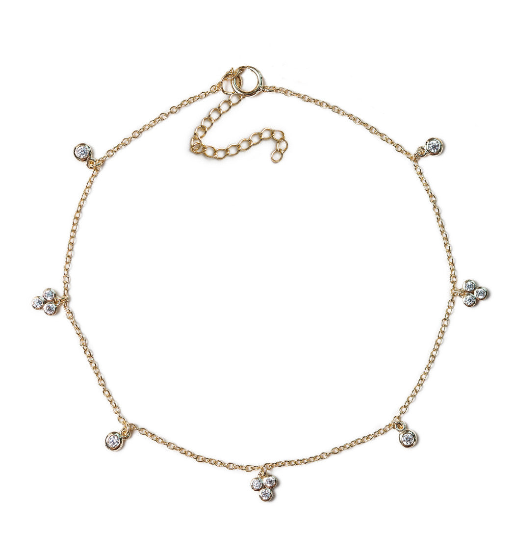 Clover Crystal Anklet, Anklets - AMY O. Jewelry