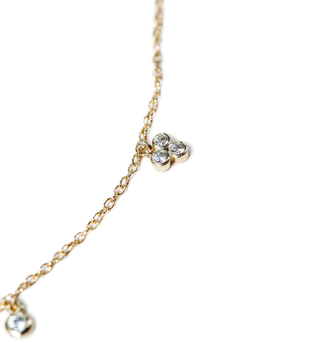 Clover Crystal Anklet, Anklets - AMY O. Jewelry