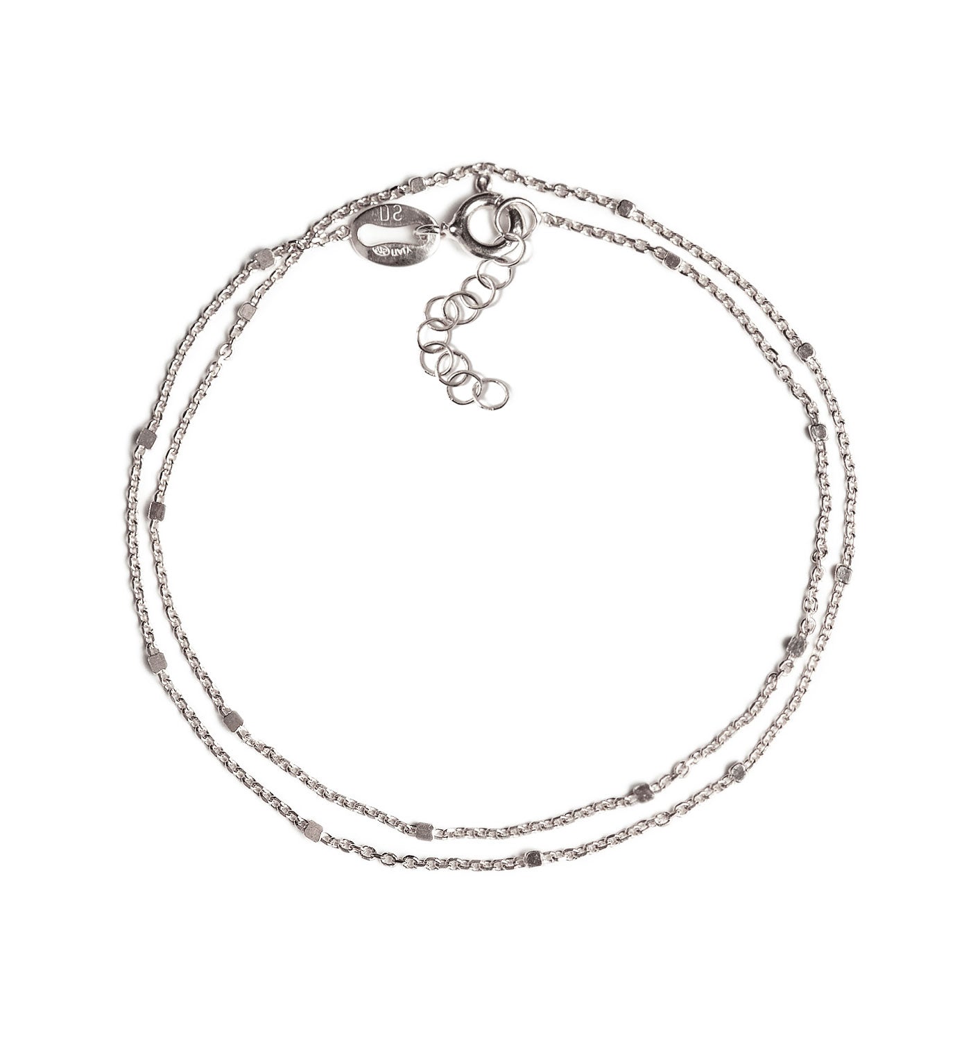 Dainty Double Layered Bracelet, Delicate Silver Chain Bracelets – AMYO  Bridal
