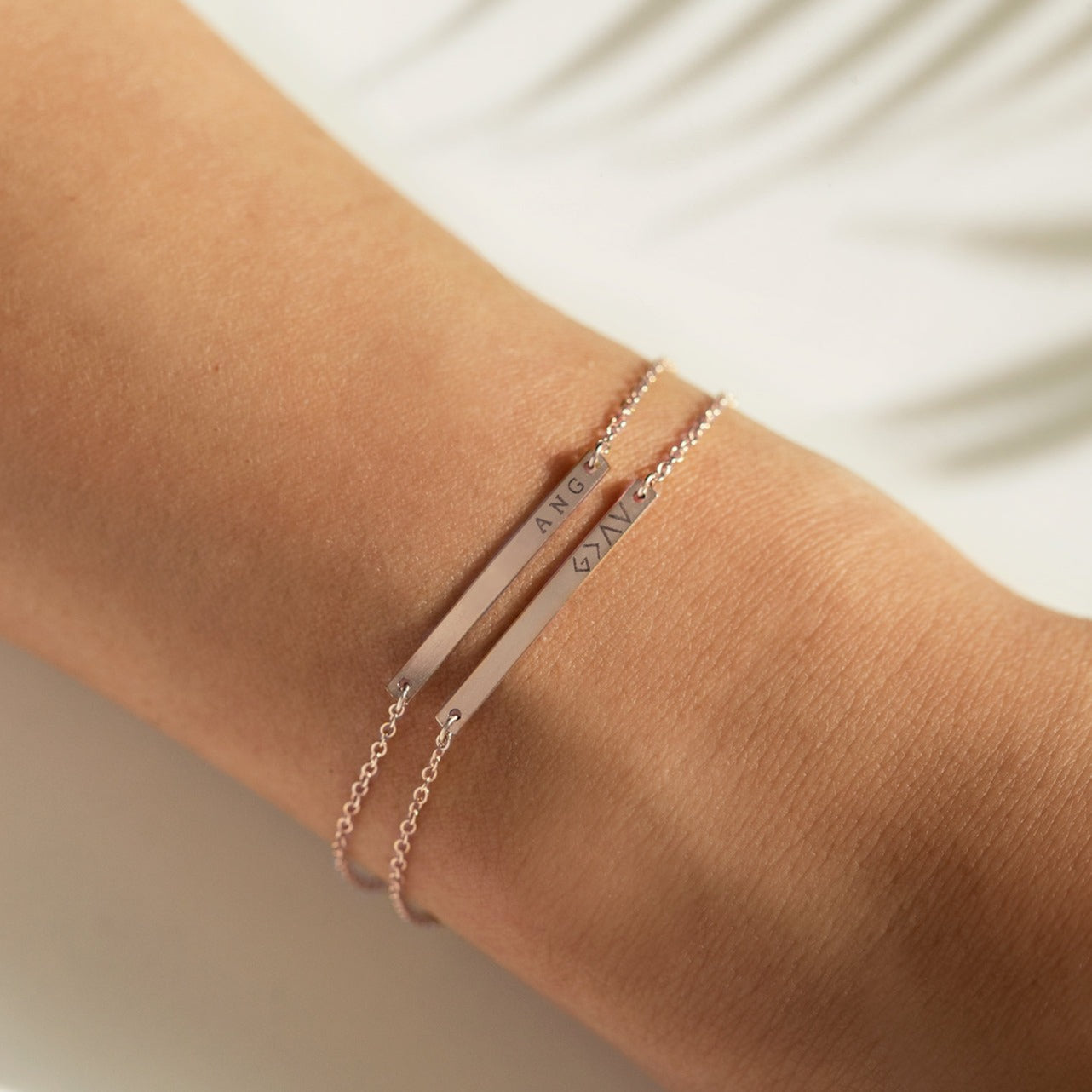 Thin Bar Initial Bracelet